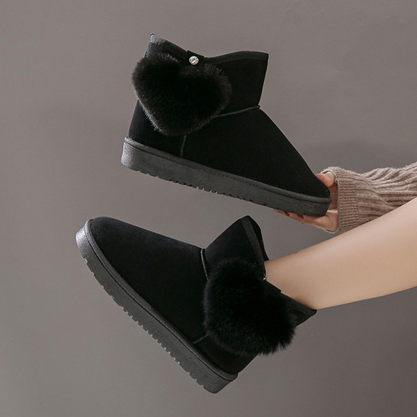 Cizme de iarna de dama cu talpa plate in negru, gri si maro