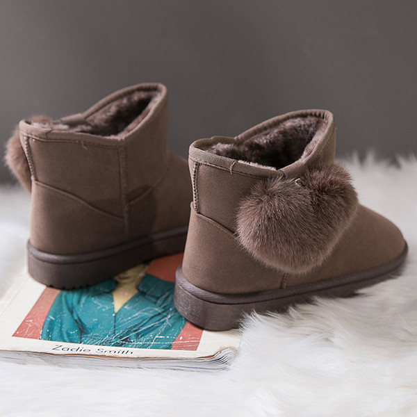 Cizme de iarna de dama cu talpa plate in negru, gri si maro