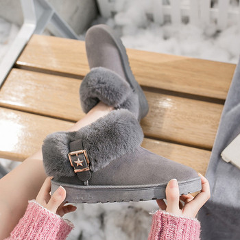 Γυναικείες χειμωνιάτικες μπότες με επίπεδη σόλα και γούνα σε διάφορα χρώματα