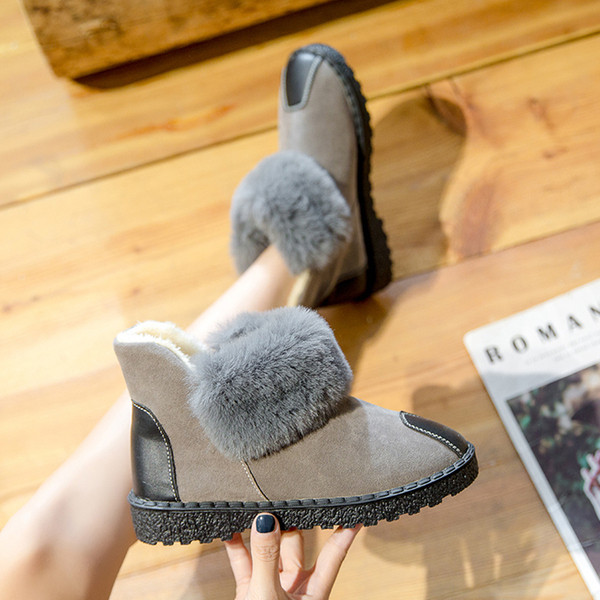 Зимни дамски ежедневни боти с мека подплата в няколко цвята 