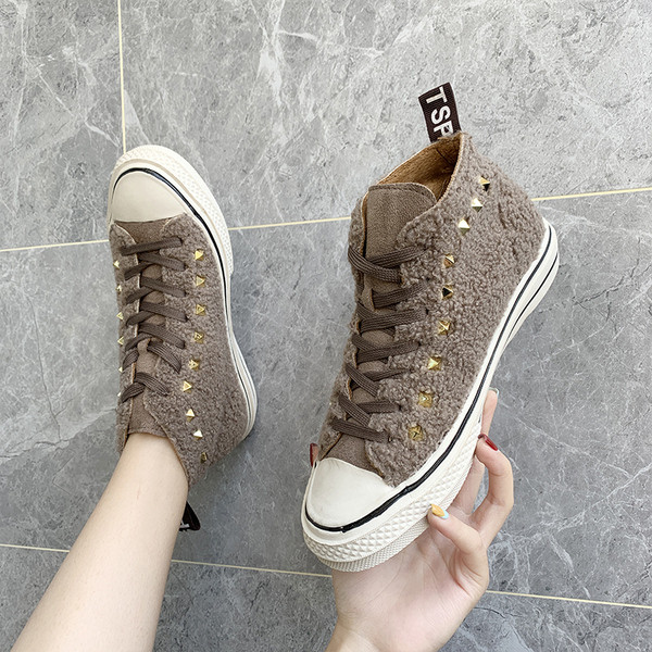 Tenisi dama de toamna cu puf in mai multe culori