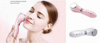 Уред за почистване и масажиране на лице чрез йони подходящ за ежедневна употреба в бял и розов цвят