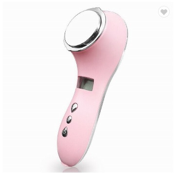 Уред за почистване и масажиране на лице чрез йони подходящ за ежедневна употреба в бял и розов цвят