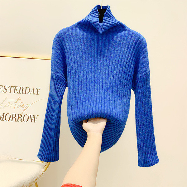 Γυναικείο πουλόβερ με ψηλό κολάρο σε τέσσερα χρώματα