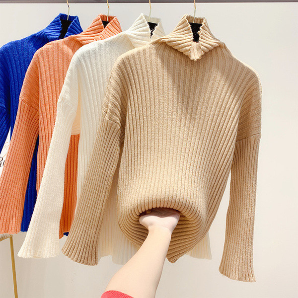 Γυναικείο πουλόβερ με ψηλό κολάρο σε τέσσερα χρώματα