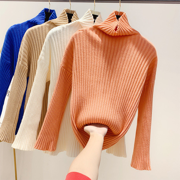 Γυναικείο πουλόβερ με ψηλό κολάρο σε τέσσερα χρώματα