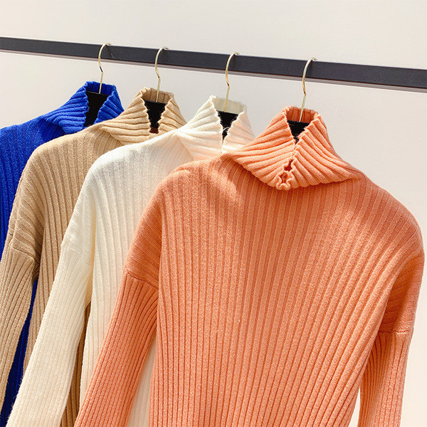 Γυναικείο πουλόβερ με ψηλό κολάρο σε τέσσερα χρώματα