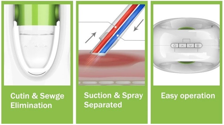 Уред за дълбоко почистване кожата на лицето чрез вакуум