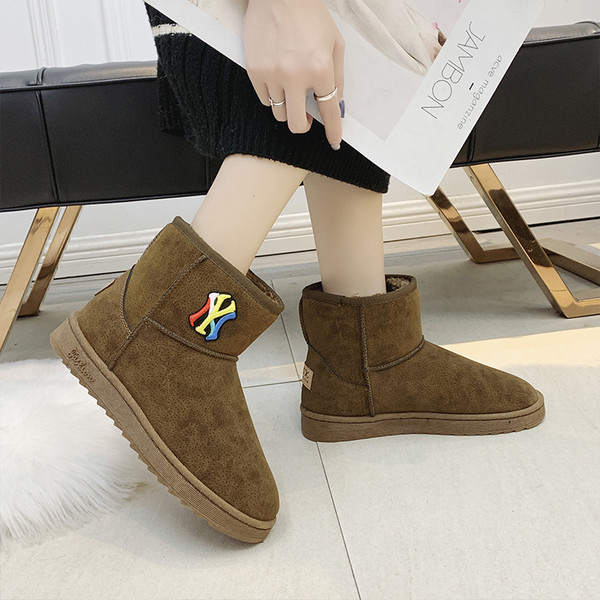 Casual γυναικείες χειμερινές μπότες με επίπεδη σόλα