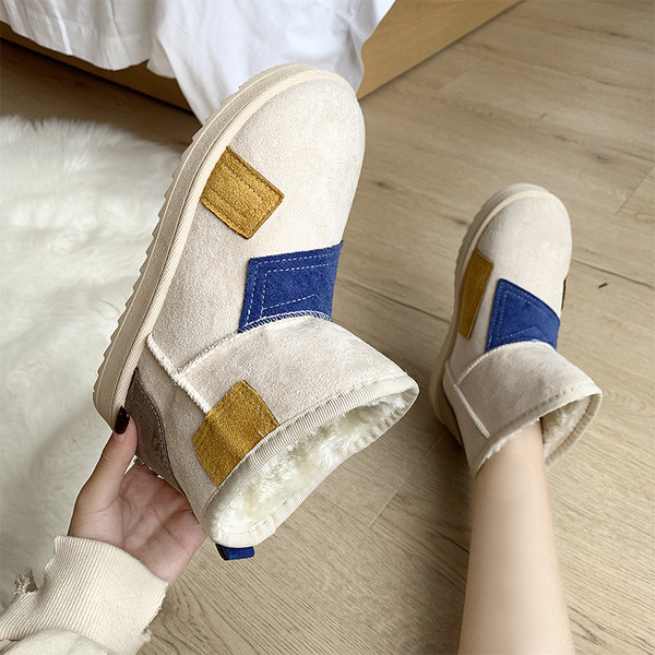 Cizme de iarnă de damă cu talpă plată și căptușeală moale