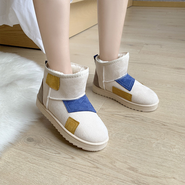 Cizme de iarnă de damă cu talpă plată și căptușeală moale