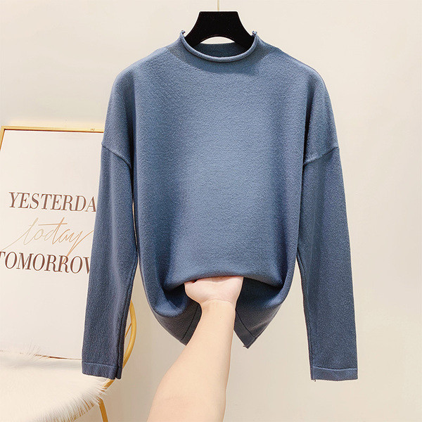 Γυναικείο πουλόβερ με κολάρο σε τέσσερα χρώματα