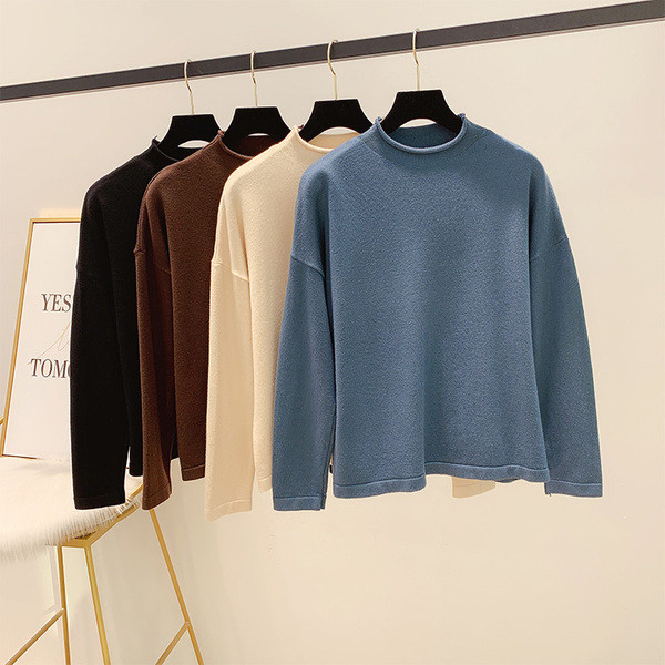 Γυναικείο πουλόβερ με κολάρο σε τέσσερα χρώματα