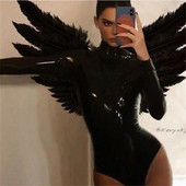 HIT Stílusos női body fekete pólógallérral