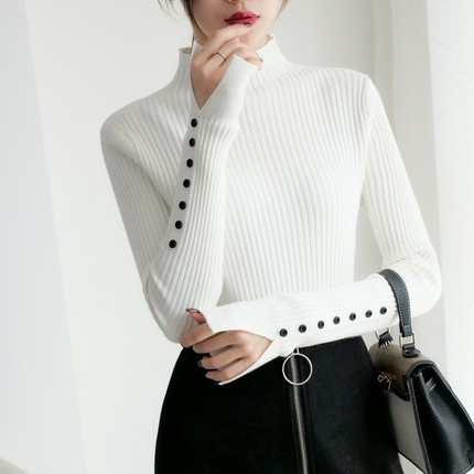 Νέο μοντέλο  γυναικείο πουλόβερ με κουμπιά και κολάρο σε διάφορα χρώματα