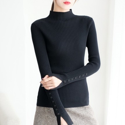 Νέο μοντέλο  γυναικείο πουλόβερ με κουμπιά και κολάρο σε διάφορα χρώματα