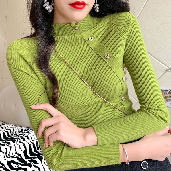 Γυναικείο πουλόβερ με κουμπιά σε διάφορα χρώματα