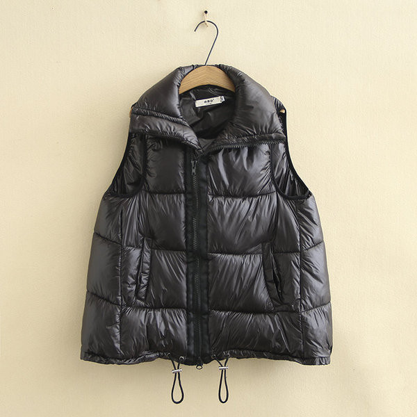 Vesta casual dama cu guler inalt si buzunare gri