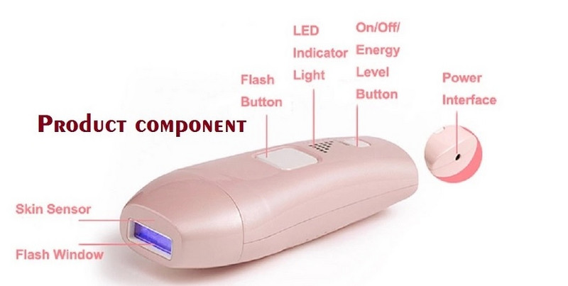 Φωτοεπιχειρητής κατάλληλος για αποτρίχωση προσώπου και σώματος σε ροζ χρώμα