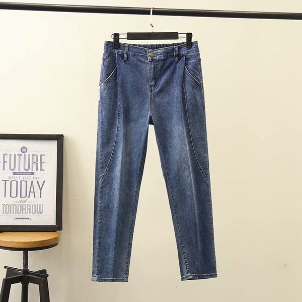 Casual μακρύ γυναικεία τζιν με τσέπες σε μπλε και μαύρο χρώμα