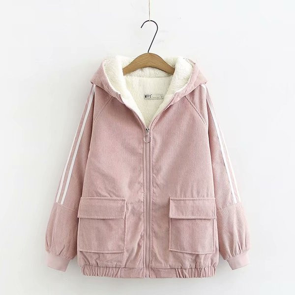 Μοντέρνο χειμερινό γναικείο μπουφάν με κουκούλα και μαλακή επένδυση σε τέσσερα χρώματα