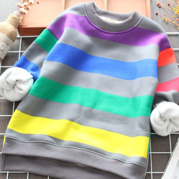 Κομψή παιδική ριγέ μπλούζα με στρογγυλό λαιμό για κορίτσια