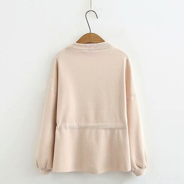 Bluză casual de damă cu mâneci lungi și legături în talie în trei culori