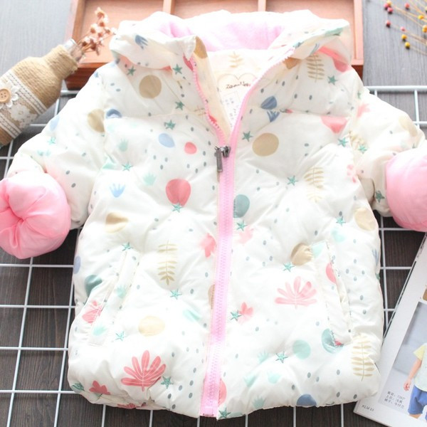 Μοντέρνο παιδικό μπουφάν με κουκούλα και φερμουάρ σε λευκό χρώμα