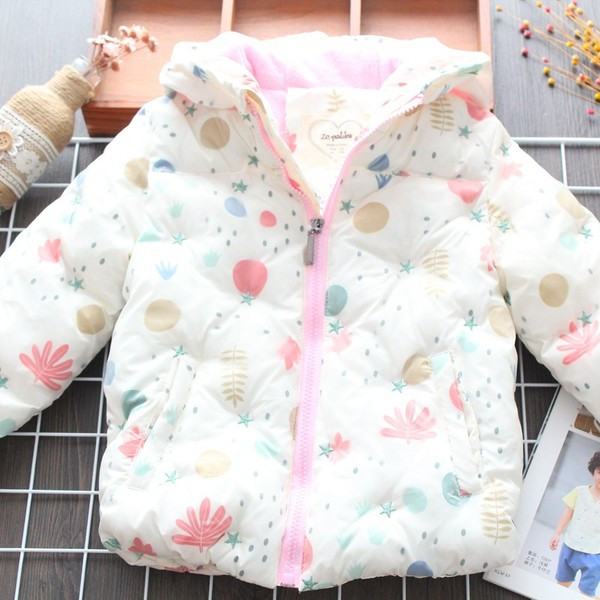 Μοντέρνο παιδικό μπουφάν με κουκούλα και φερμουάρ σε λευκό χρώμα