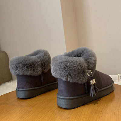 Női téli csizma puha béléssel és lapos talppal