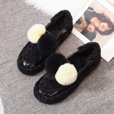 Pantofi casual dama din puf cu talpa plata in doua culori