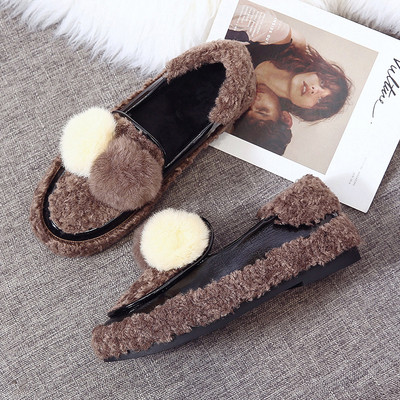 Pantofi casual dama din puf cu talpa plata in doua culori