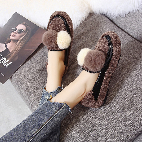 Pantofi casual dama din puf cu talpa plata in doua culori