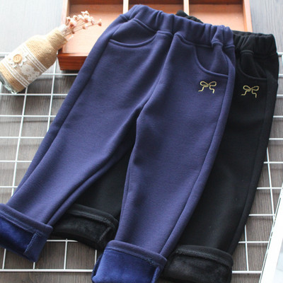 Нов модел детски спортен панталон с бродерия и джобове за момичета