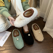 Női téli papucs fehér, fekete és bézs színben