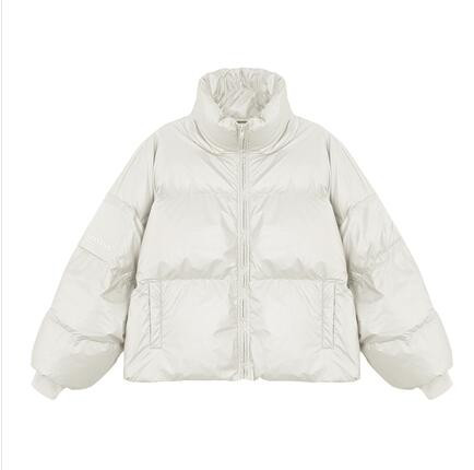 ÚJ modell női téli kabát magas gallérral fehér, kék és rózsaszín színekben