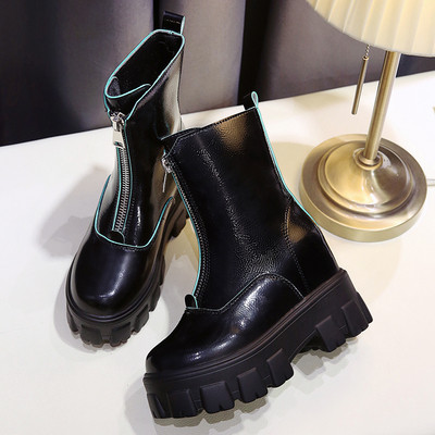 Μοντέρνες γυναικείες μπότες με ανθεκτική σόλα και φερμουάρ σε τρία χρώματα