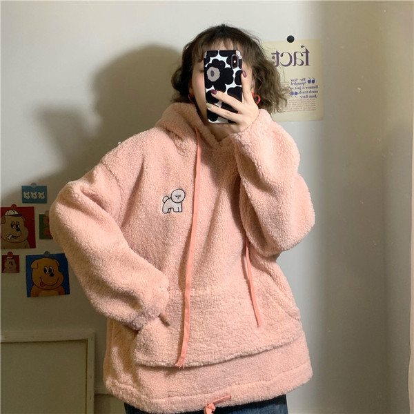 Γυναικείο καθημερινό φούτερ σε μπλε και ροζ χρώμα με  κουκούλα