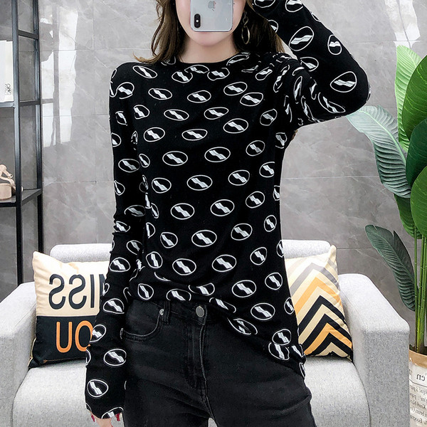 Női alkalmi blúz kerek nyakkivágással, fehér és fekete színben