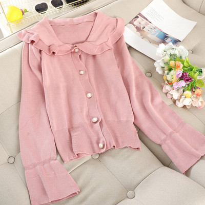 Μοντέρνα γυναικεία ζακέτα με κουμπιά και μακριά μανίκια σε διάφορα χρώματα