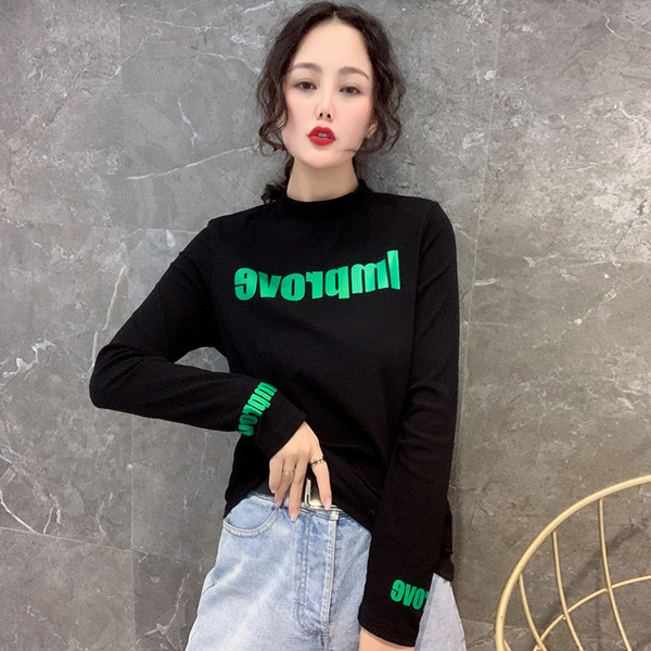 Női alkalmi blúz neon felirattal