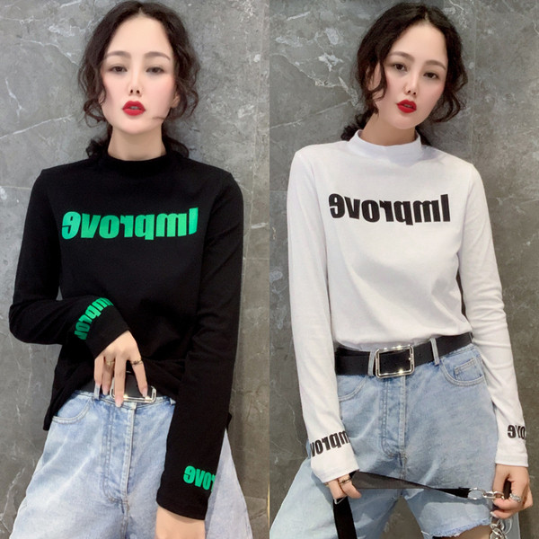 Női alkalmi blúz neon felirattal