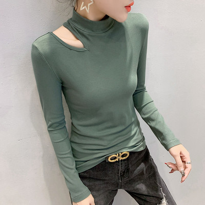 Női blúz kerek nyakkivágással, többféle színben