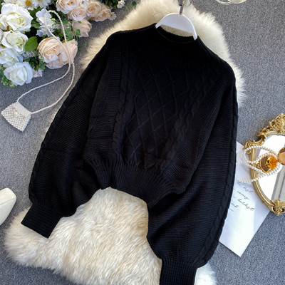 Μοντέρνο γυναικείο πουλόβερ με στρογγυλό λαιμόκοψη σε τέσσερα χρώματα