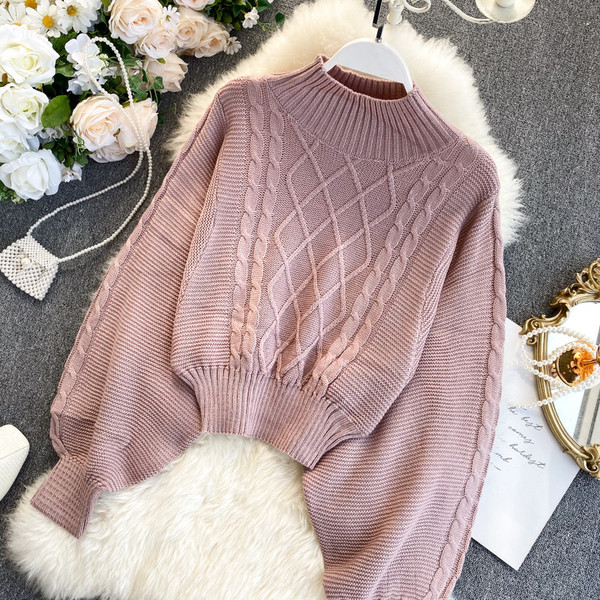 Μοντέρνο γυναικείο πουλόβερ με στρογγυλό λαιμόκοψη σε τέσσερα χρώματα