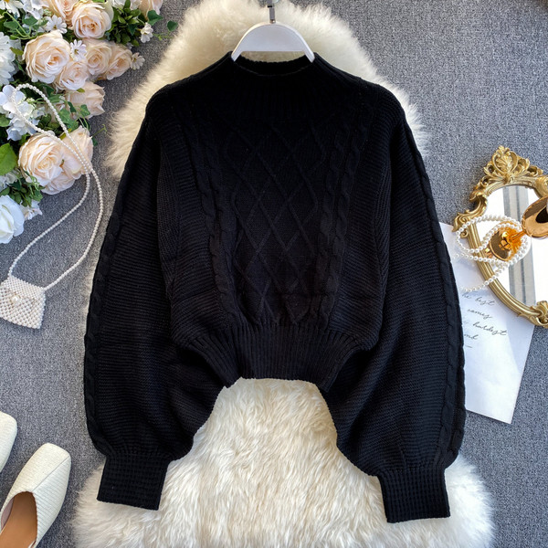 Μοντέρνο γυναικείο πουλόβερ με στρογγυλό λαιμόκοψη σε τέσσερα χρώματα