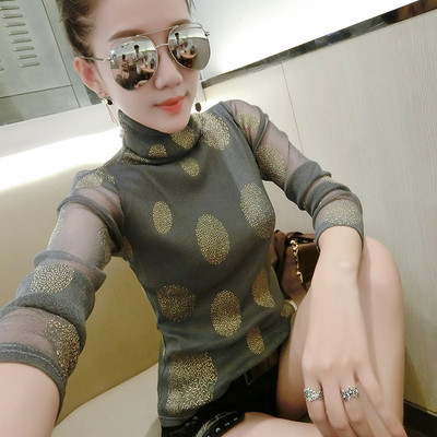 Fényes hatású modern női blúz több színben