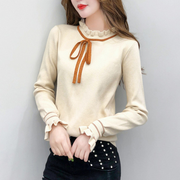 Bluza de toamna de dama cu cravata in mai multe culori