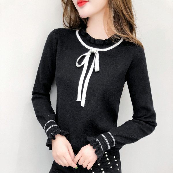 Bluza de toamna de dama cu cravata in mai multe culori