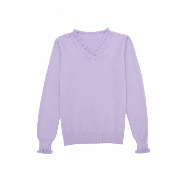 Μοντέρνα γυναικεία μπλούζα  με λαιμόκοψη σε μαύρο, λευκό και μοβ χρώμα